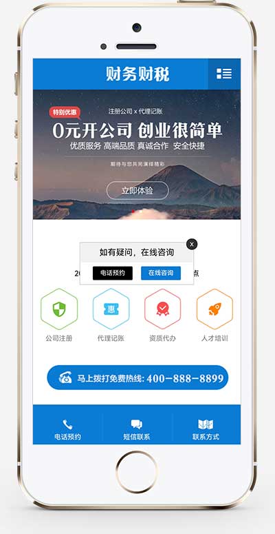 (PC+WAP)注册记账财税类网站模板 财务会计公司注册类网站