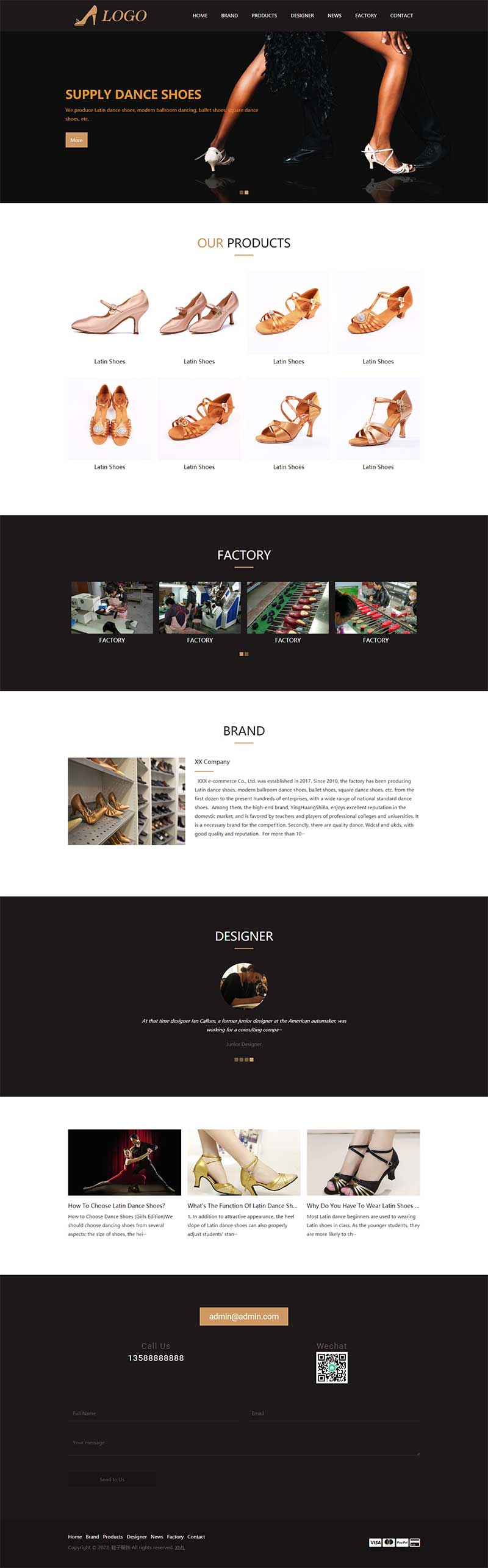 (自适应手机端)英文外贸芭蕾舞鞋网站模板 拉丁舞鞋鞋类网站