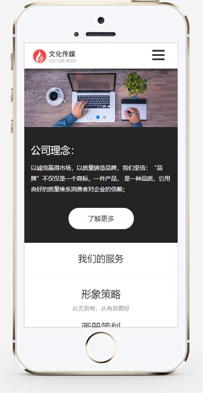 (自适应手机端)广告品牌策划公司网站模板 广告品牌策划设计公司网站
